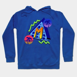 Initial Letter M - 80s Synth Hoodie